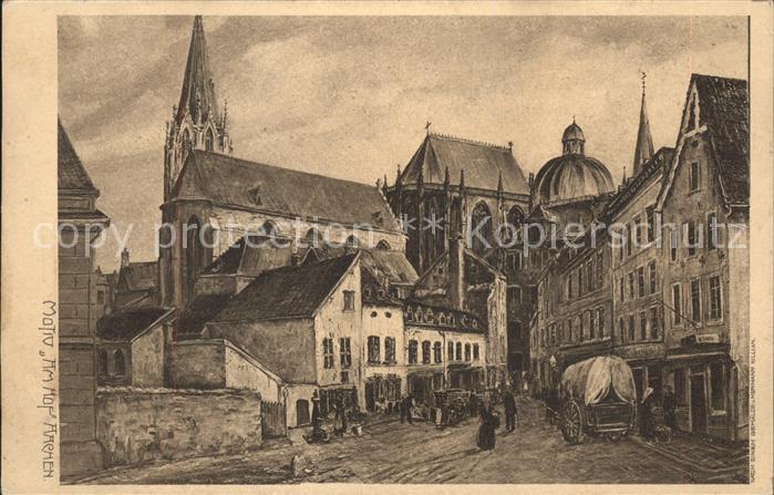 AACHEN NRW Am Hof Kuenstlerkarte