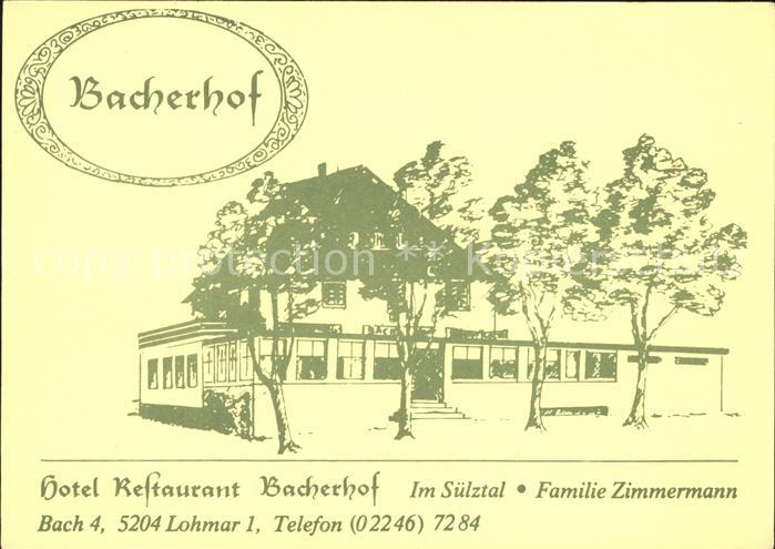 Lohmar Hotel Restaurant Bacherhof im Suelztal Familie Zimmermann