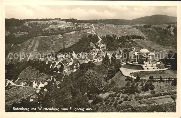 Rotenberg Stuttgart mit Württemberg Fliegeraufnahme