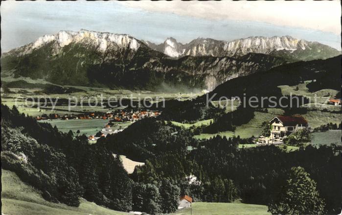 Oberaudorf Panorama mit Cafe Pension Hummelei