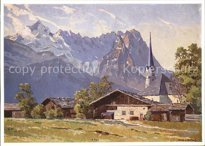 Kuenstlerkarte Deutsche Heimkunst Karte Garmisch Parte