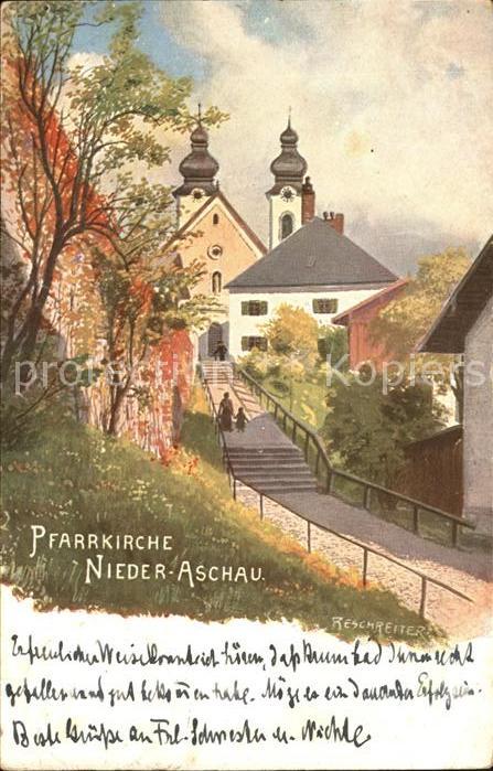 Niederaschau Chiemgau Pfarrkirche Kuenstlerkarte Reschreiter