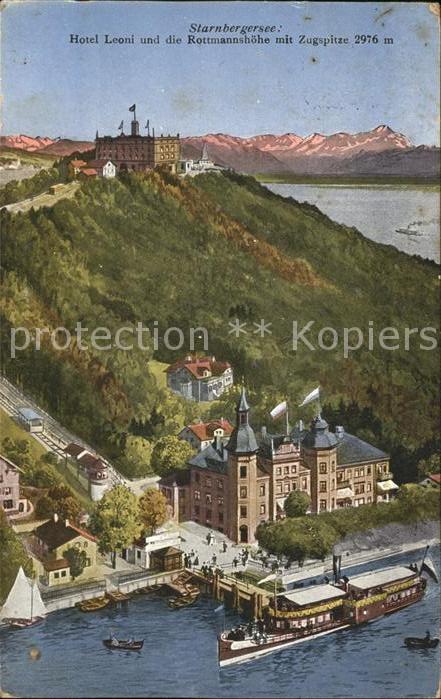 Starnbergersee Hotel Leoni Rottmannshoehe Zugspitze Dampfer