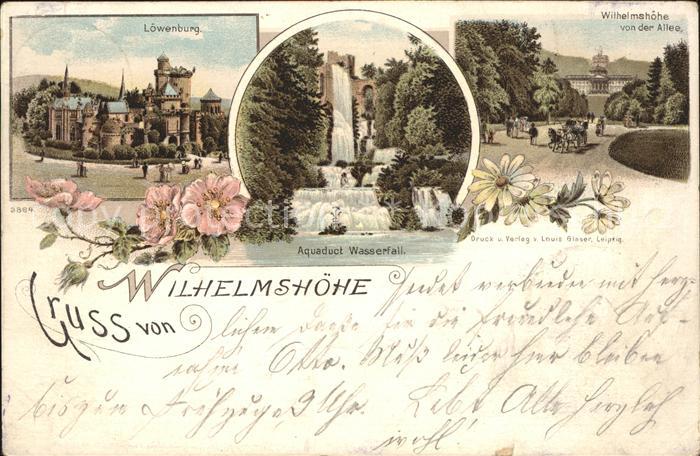 Wilhelmshoehe Kassel Loewenburg Aquadukt Wasserfall