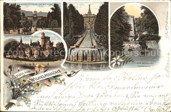 Wilhelmshoehe Kassel Kaskaden Aquadukt-Wasserfall Loewenburg