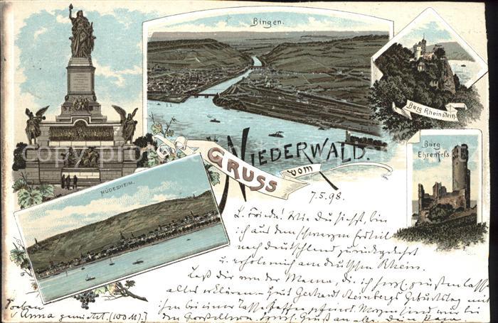 Niederwalddenkmal Ruedesheim Bingen Burg Ehrenfels Burg Rheinstein