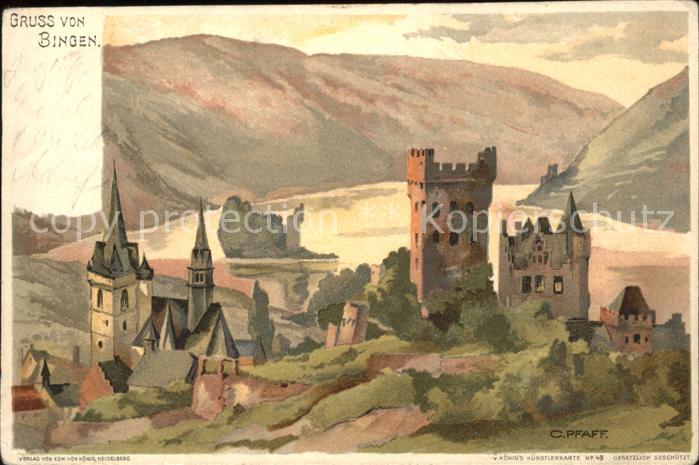 Bingen Rhein Kuenstlerkarte C. Pfaff