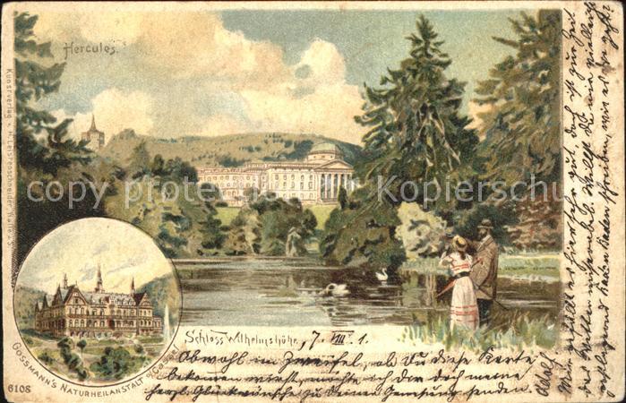 Wilhelmshoehe Kassel Schloss Hercules Gossmann's Naturheilanstalt