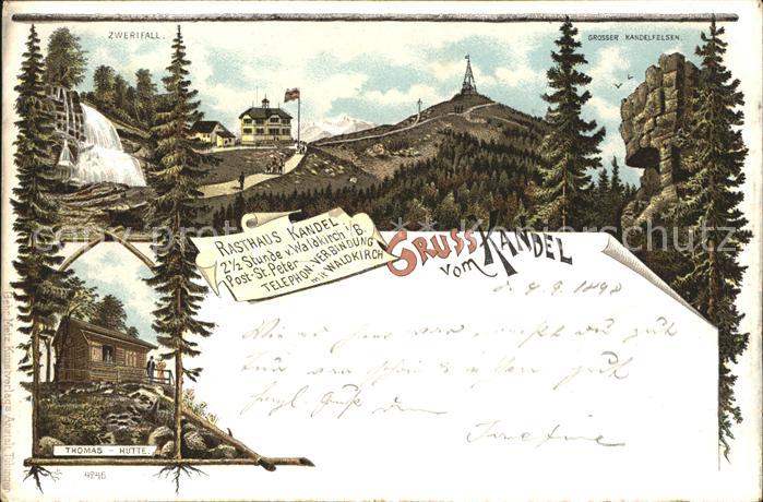 Kandel Waldkirch Breisgau Rasthaus Kandel Zwerifall Kandelfelsen Thomas-Huette