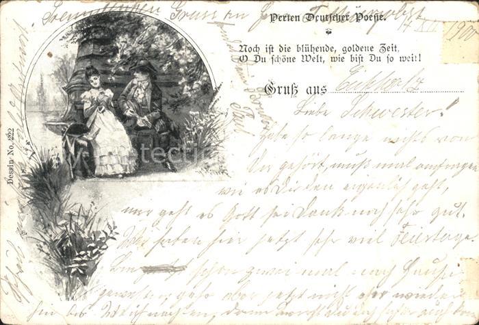 Kuenstlerkarte Poesie Jugendstil