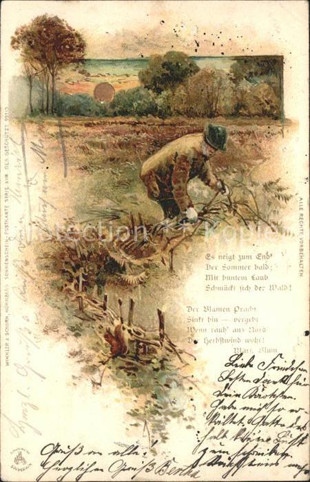 Kuenstlerkarte Bauer Tracht Gedicht