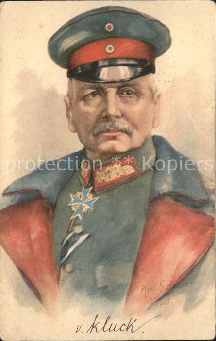 Kuenstlerkarte v. Kluck Portrait Soldat
