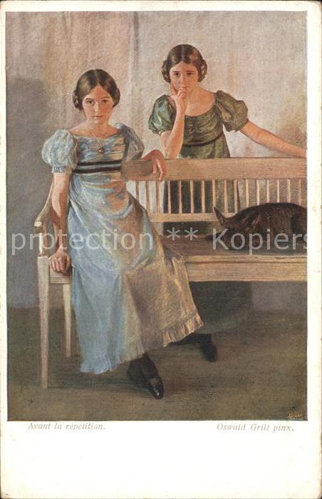 Kuenstlerkarte Oswald Grill Avant la repetition