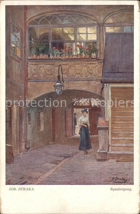 Kuenstlerkarte Jos. Straka Spatziergang