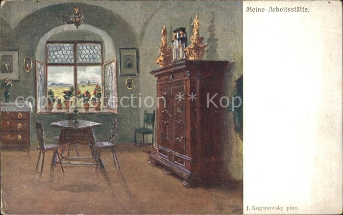 Kuenstlerkarte J. Koganowsky Meine Arbeitsstätte