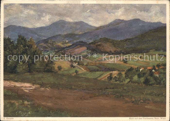 Kuenstlerkarte E. Riegele Dachstein Bayr. Wald