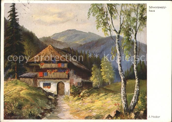 Kuenstlerkarte Hecker J. Schwarzwaldhaus