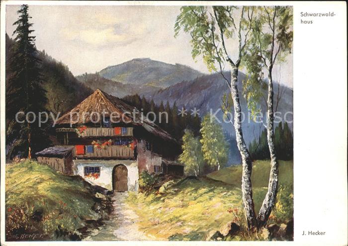 Kuenstlerkarte J. Hecker Nr. 3304 Schwarzwaldhaus