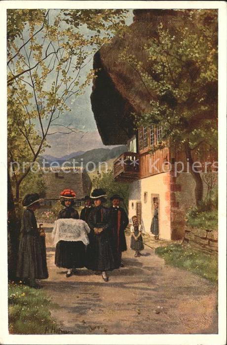 Hoffmann Heinrich Kindtaufe Schwarzwald Trachten