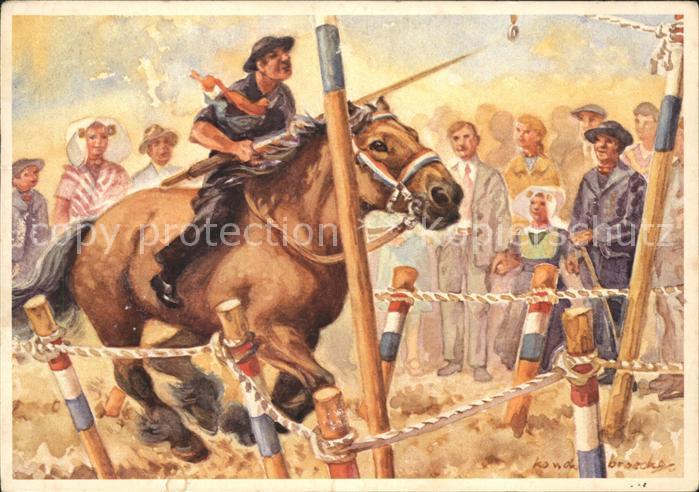 Kuenstlerkarte Ringsteken Pferde