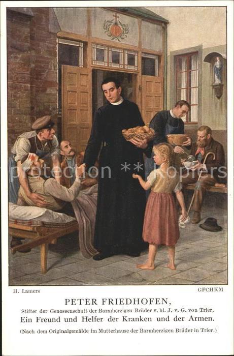 Kuenstlerkarte H. Lamers Peter Friedhofen Helfer Krank