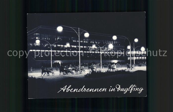 Pferdebahn Abendrennen Daglfing Tribünen- Teehaus