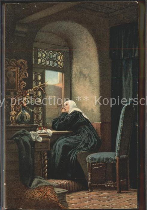 Nonnen Dresden Künstlerkarte Gust. Ad. Kuntz