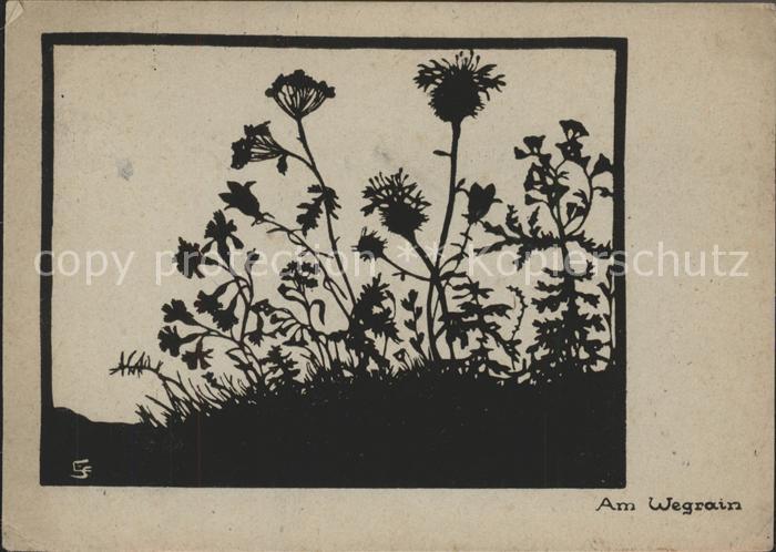 Scherenschnitt Schattenbildkarte Am Wegrain