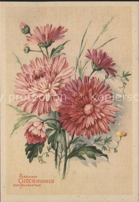 Namenstag Namenskarte Blumen