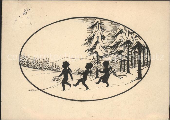 Scherenschnitt Schattenbildkarte Engel