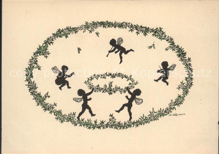 Scherenschnitt Schattenbildkarte Engel Elfen