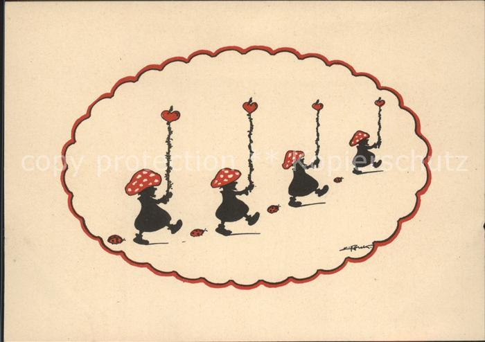 Scherenschnitt Schattenbildkarte Scherrenschnitt Pilze Zwerge