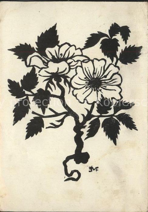 Scherenschnitt Schattenbildkarte Blumen Rosen