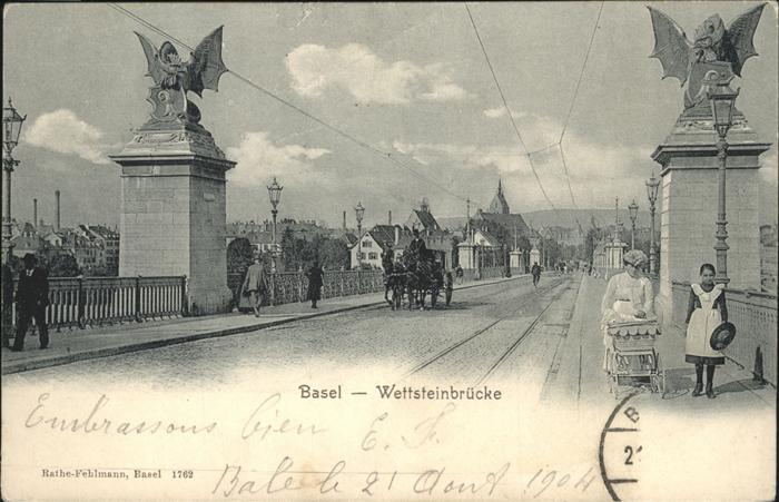 Basel BS Wettsteinbruecke Kutsche