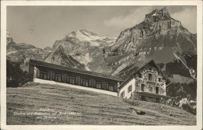 Engelberg OW Pension Restaurant auf Bord Hahnen