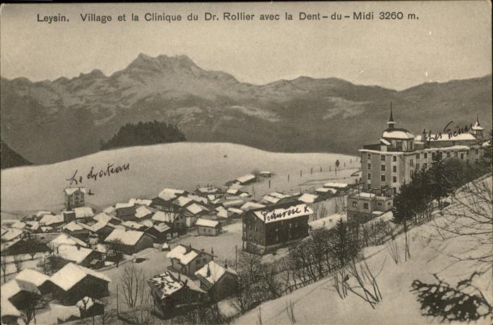 Leysin Village et la Clinique Dr Rollier Dent du Midi