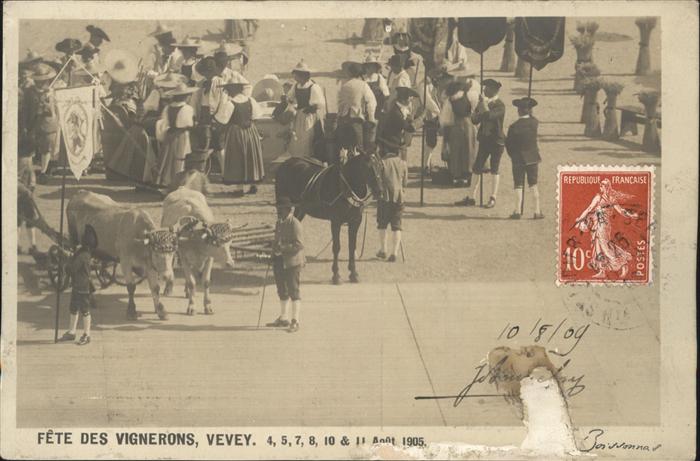 Vevey VD Fete des Vignerons Pferd Kuh