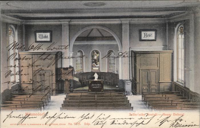 Maennedorf Zellersche Anstalt Neuer Betsaal