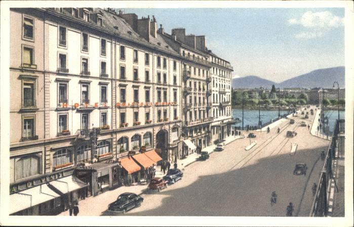 Geneve GE Genf Hotel Bristol & Minvera Pont du Mont-Blanc