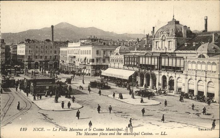 Nice Alpes Maritimes Place Massena et le Casino Strassenbahn