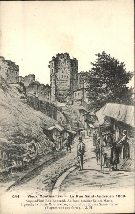 Paris Vieux Monmartre Rue Saint-Andre 1850