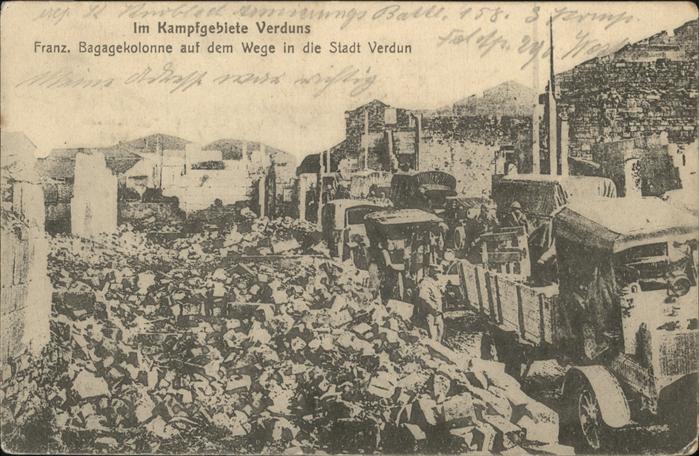 Verdun Meuse Franz. Bagagekolonne
