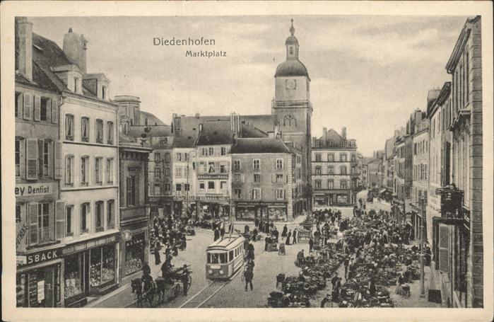 Diedenhofen Marktplatz Strassenbahn Kutsche