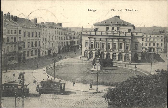 Liege Luettich Place Theatre Strassenbahn