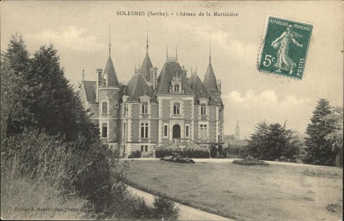 Solesmes Sarthe Chateau Martiniere