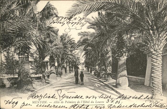 Menton Alpes Maritimes Allee de Palmiers Hotel du Louvre