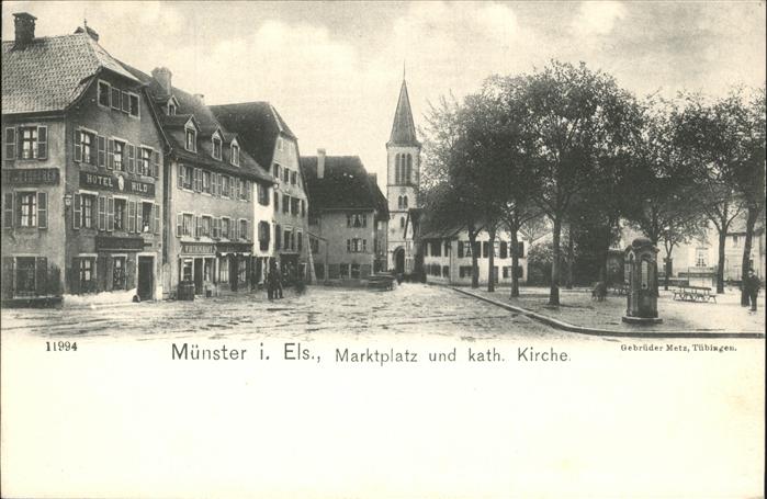 Muenster Elsass Marktplatz kath. Kirche