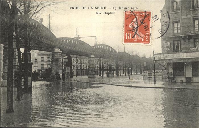 Paris Crue de la Seine Rue Dupleix
