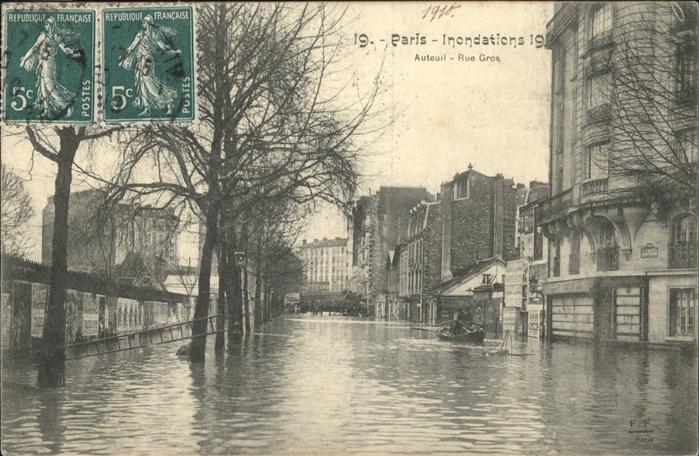 Paris Inondations 1910 rue Gros