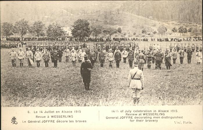 Wesserling Husseren General Joffre decore les braves